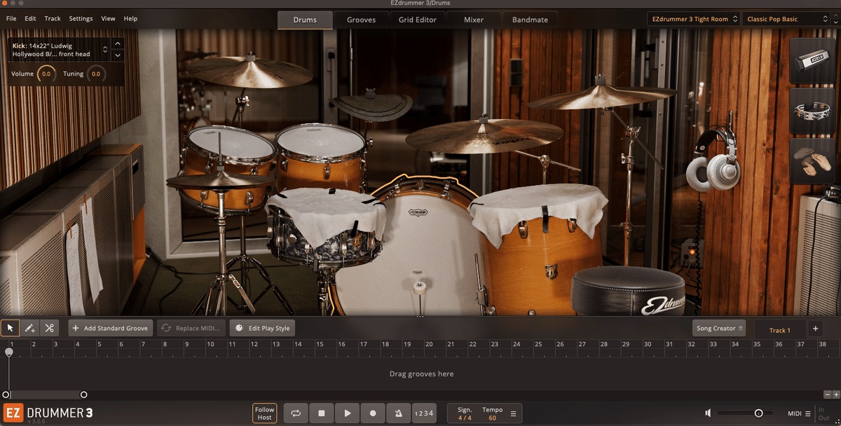 EZDrummer3 の設定画面